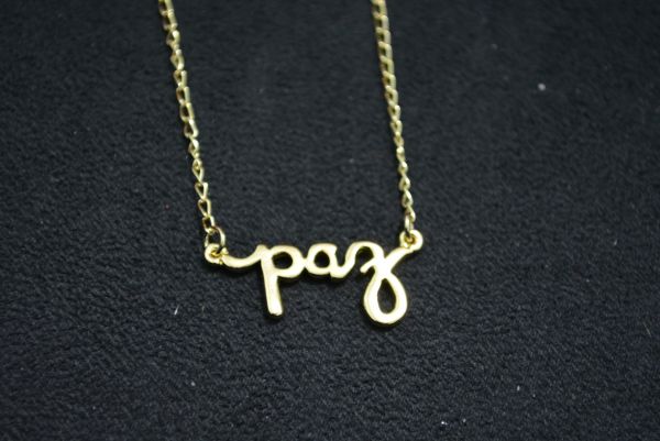 Colar folhado ouro PAZ - SJI1219
