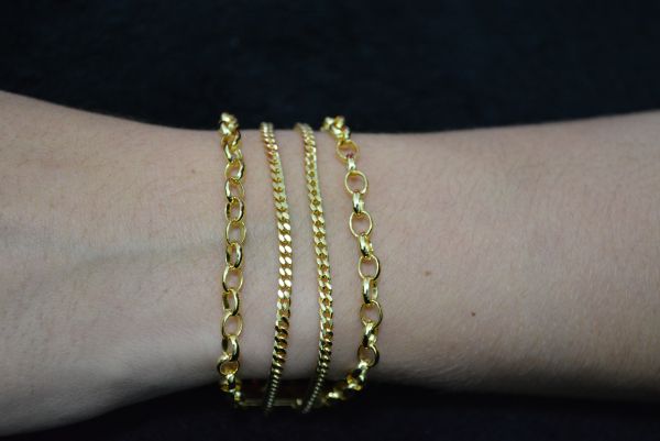 Pulseira correntes dourada - P1364