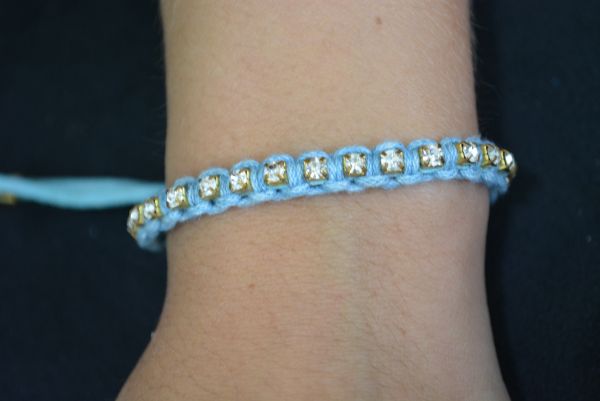 Pulseira strass macramê - P1208