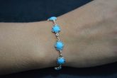 Pulseira flores folhada a prata - SJK1212