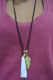 Colar Tassel com folha - C1305