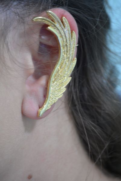 Ear Cuff folhado a ouro asa - SJR1248