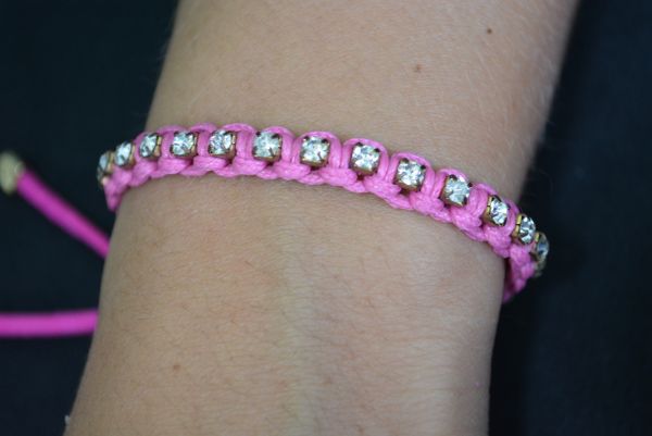 Pulseira strass macramê - P1208