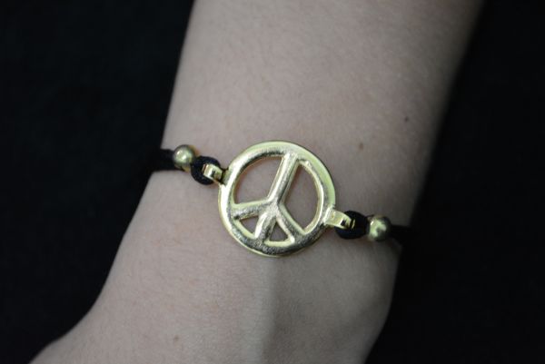 Pulseira cetim peace - P1354