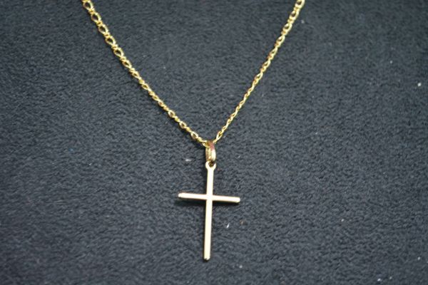 Colar cruz folhado a ouro - SJK1225