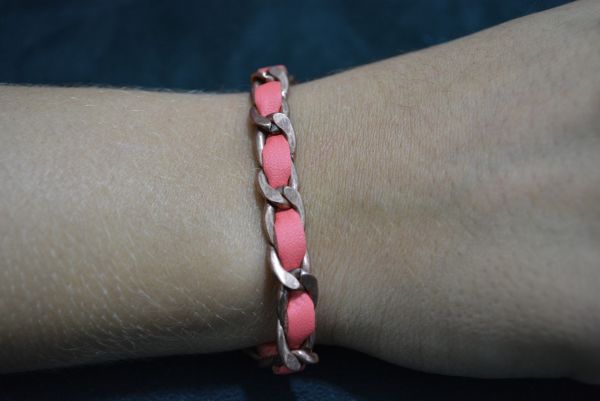 Pulseira transpassada rosé- P1204