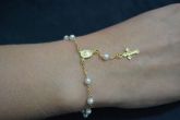 Pulseira terço folhada a ouro - SJR121