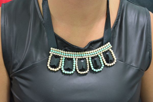 Maxi Colar pedras e strass colorido - MC1220