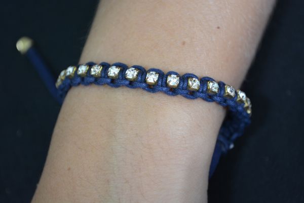 Pulseira strass macramê - P1208