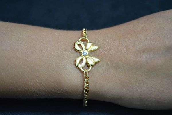 Pulseira laço com strass - P1313