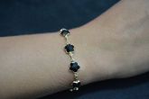 Pulseira flores folhada a ouro- SJK1213