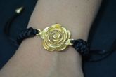 Pulseira rosa macramê - P1228
