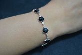 Pulseira flores folhada a prata - SJK1212