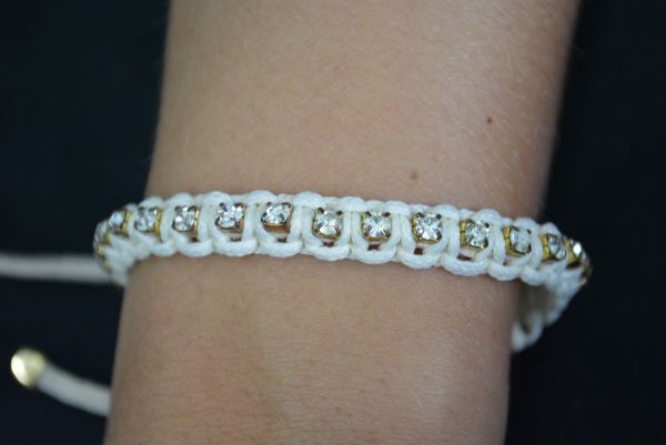 Pulseira strass macramê - P1208