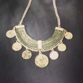 Maxi colar prateado medalhas MC1404