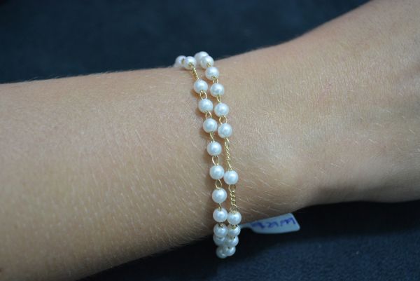 Pulseira folhada a ouro duas voltas - SJK125