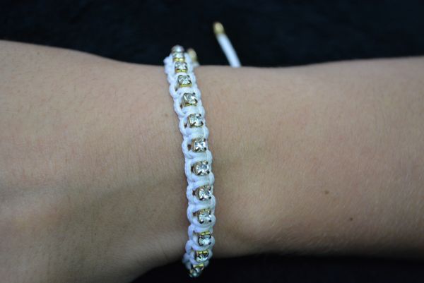 Pulseira strass macramê - P1208