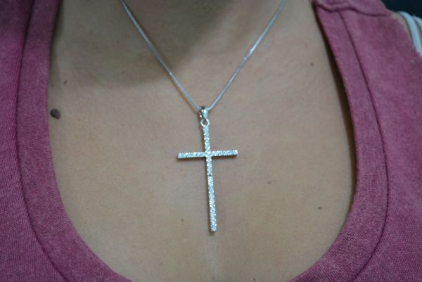 Colar Cruz Strass - C1217