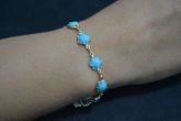 Pulseira flores folhada a ouro- SJK1213