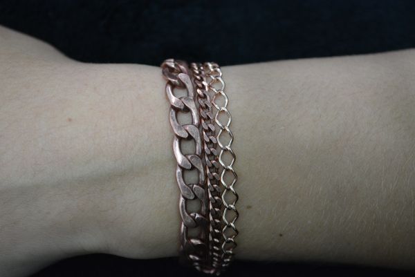 Pulseira correntes rosé - P1358
