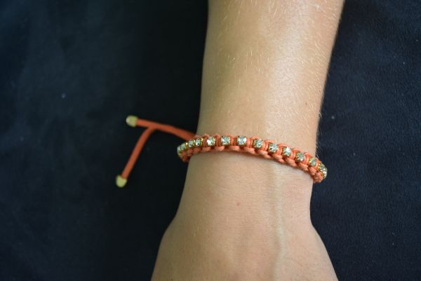 Pulseira strass macramê - P1208