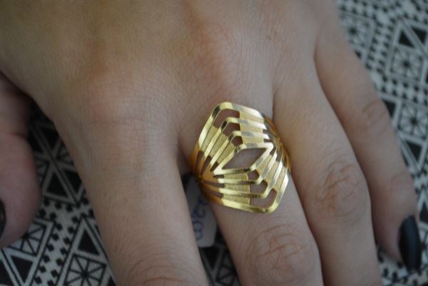 Anel folheado a ouro vazado SJK15122