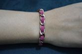 Pulseira transpassada rosé- P1204