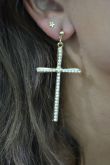 Brinco Cruz Strass grande - B1224