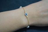 Pulseira folhada a ouro olho grego - SJK129