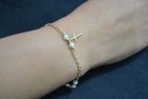 Pulseira folhada a ouro cruz - SJK123