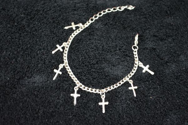 Pulseira cruz prata - P1345