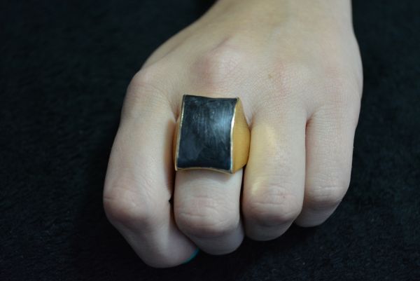 Anel grande preto - A1209