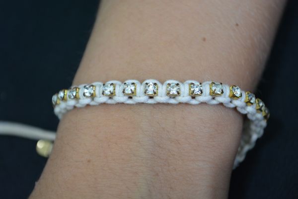 Pulseira strass macramê - P1208