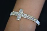 Pulseira cruz couro - P1329